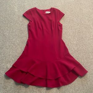 Raspberry colored flirty dress